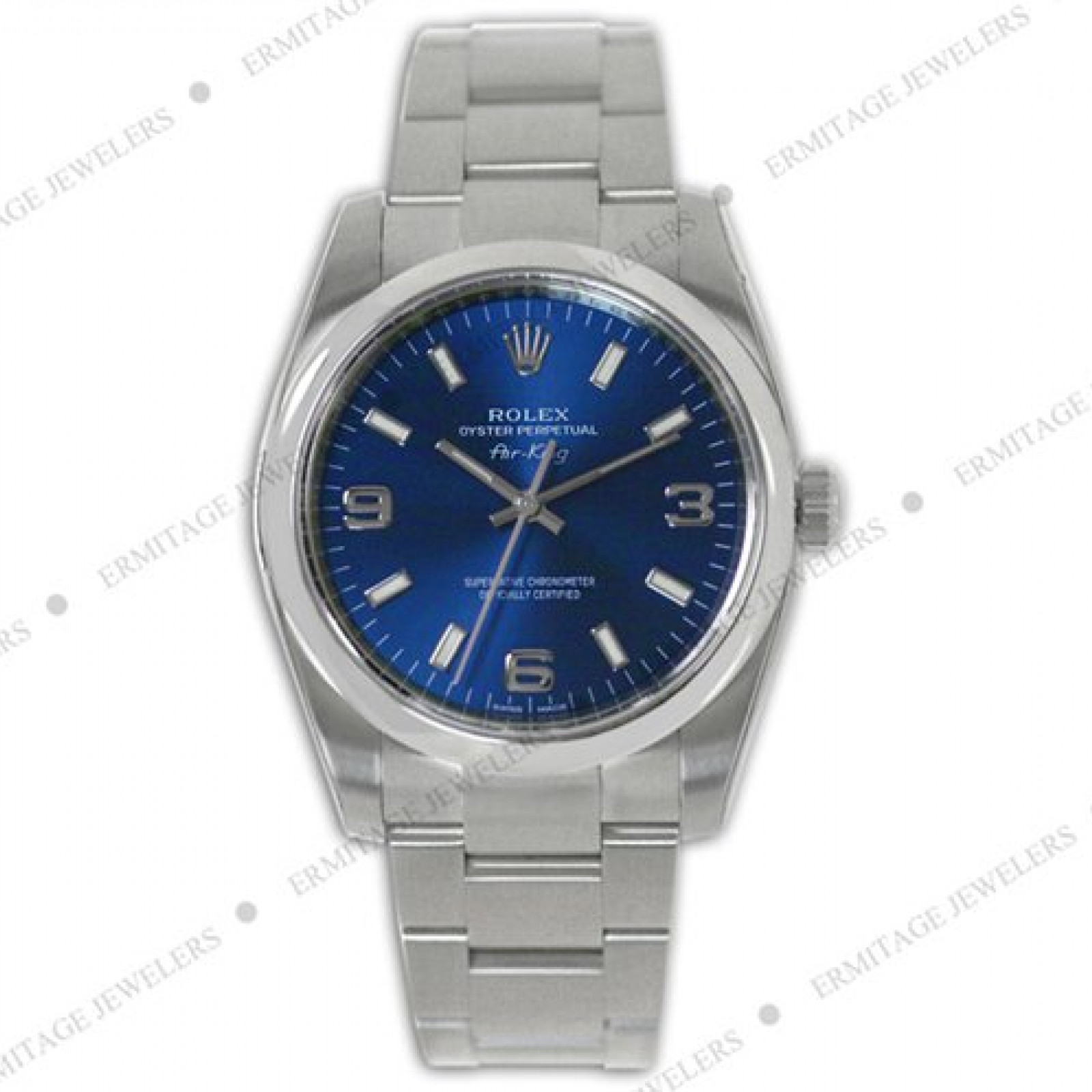 Used Rolex Air King 114200 Blue Dial with Luminous Markers Year 2013